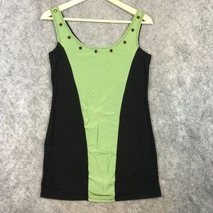 Urban Renewal Tank Top L Vintage Fabric Colorblock Grommet Hardware Slimming